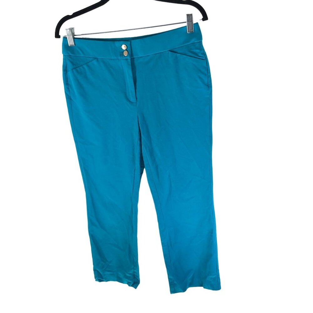 Chicos Womens Turquoise Stretch Cropped Capri Pants 00 (US Size 2)